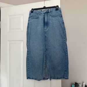 denim midi skirt